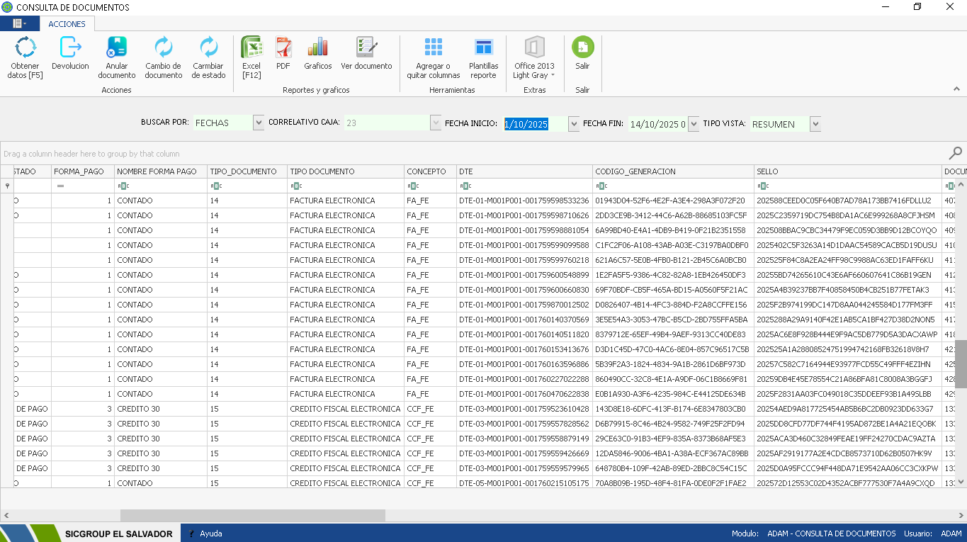 Interfaz de Trazabilidad y Consultas